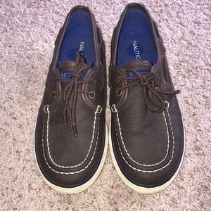 brown boat shoes